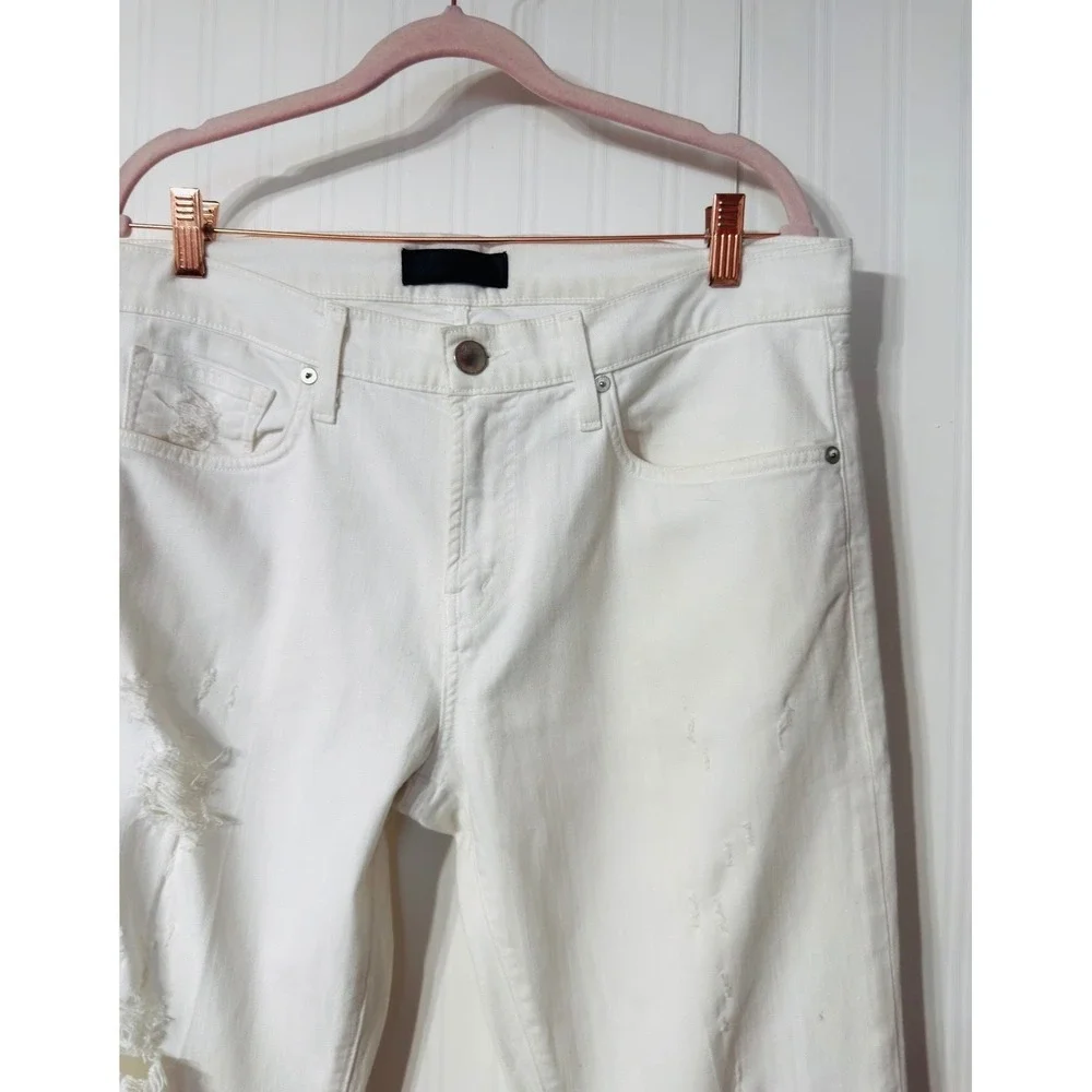 J Brand Tyler Slim Fit Distressed Ripped Jeans Mens 33 White (TXA1062)
